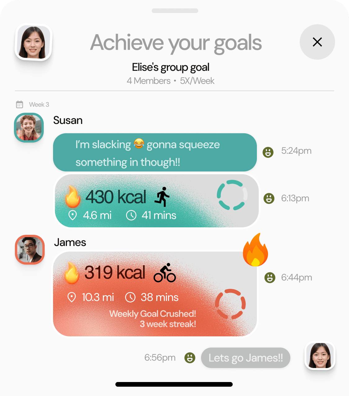 Activity dashboard showing automatic workout tracking